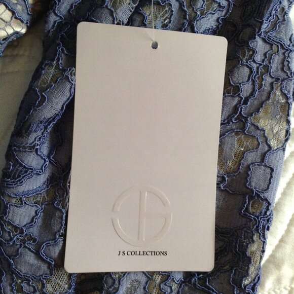 NWT JS Group Gown, 16, Lacy, Perfect Mother of Bride or Groom, Periwinkle, Glam - Picture 4 of 7